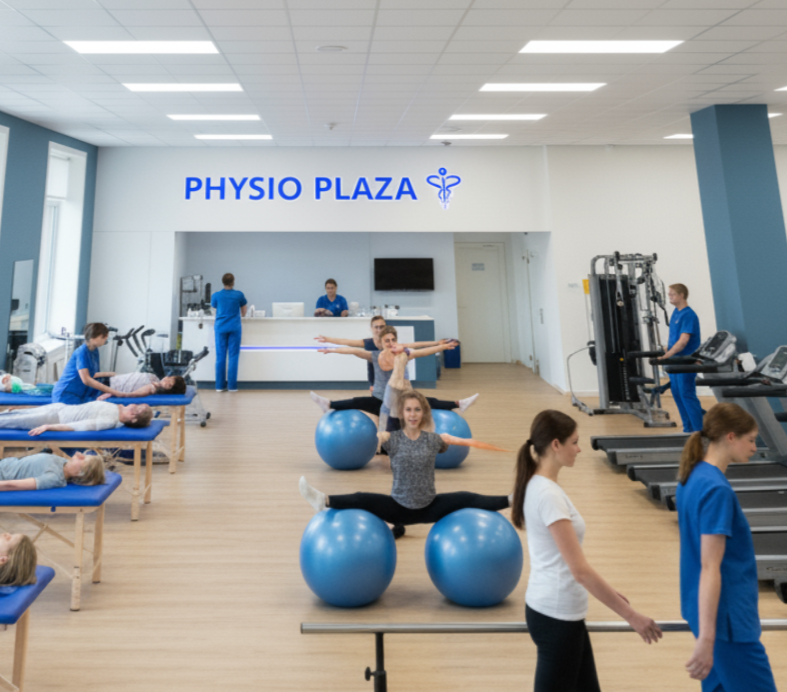 Therapist helping patient stretch